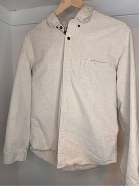 J. Crew Cream Button-Down Shirt Jacket Women’s Large
